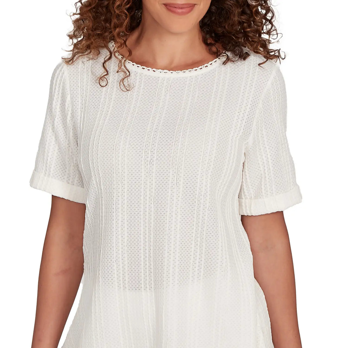 Camiseta de punto crepé liso color marfil - Ruby Rd