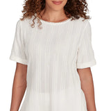 Camiseta de punto crepé liso color marfil - Ruby Rd