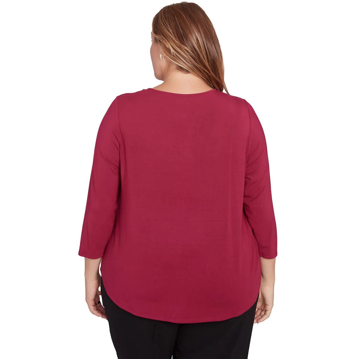 Top de punto liso adornado con cadena Plus Berry - Ruby Rd