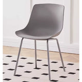 Nordic Style PP Plastic Dining Chair with Metal Frame Grey