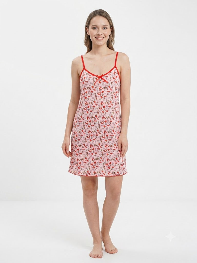 Camisón de mujer con tirantes ajustables ROJO PATO