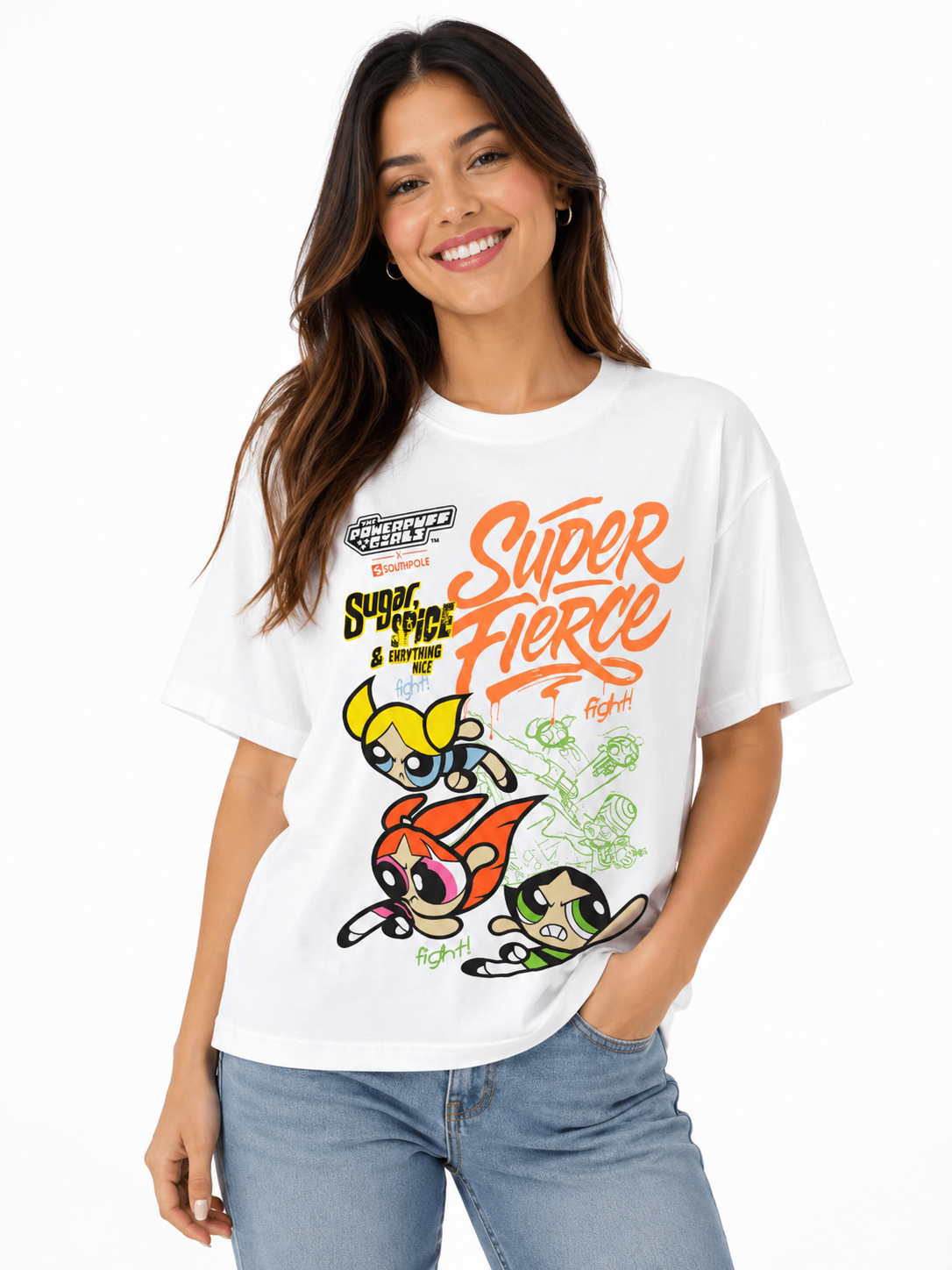 Powderpuff Girl Boyfriend Tee Blanco