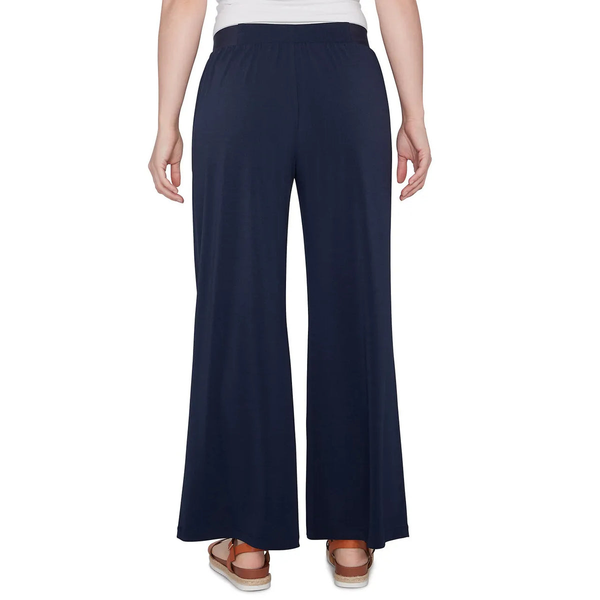 Pantalón Ancho Crepé Elástico Azul Marino - Ruby Rd