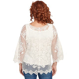Top de crochet con medallón y forro color marfil - Ruby Rd