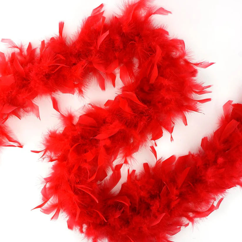 Boa de plumas de chandelle - Ligera - Roja