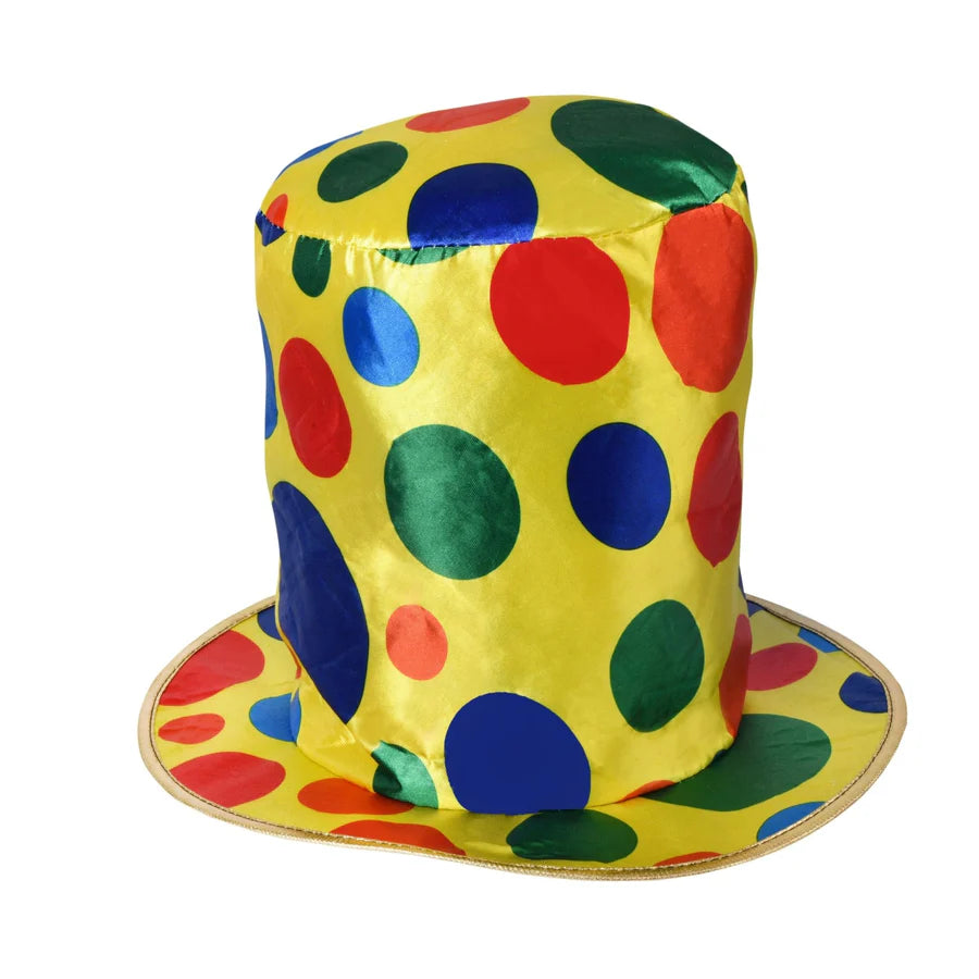 Sombrero de copa de lunares de payaso