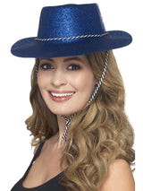 Sombrero vaquero con brillo, azul