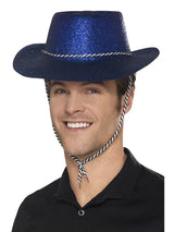 Sombrero vaquero con brillo, azul