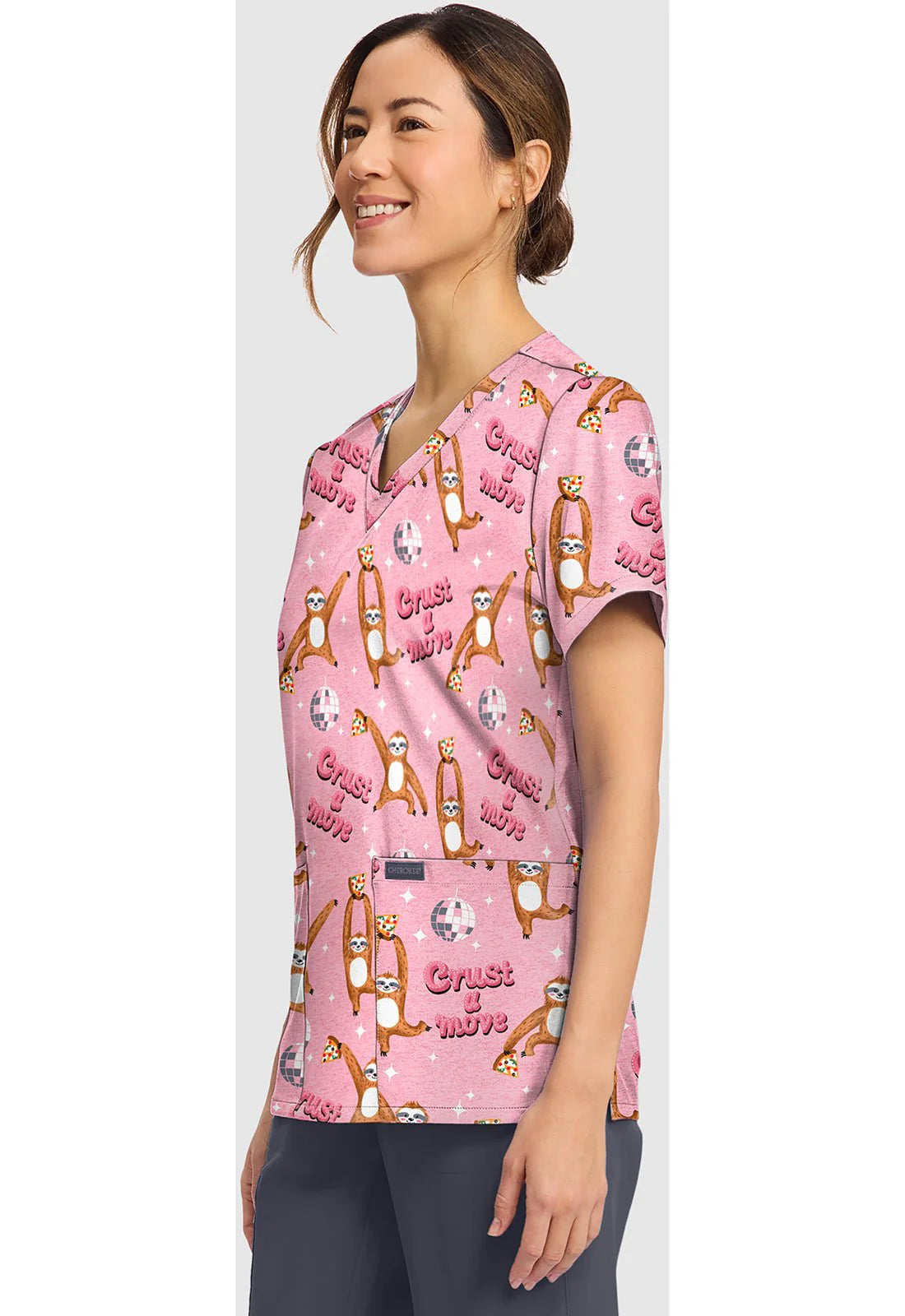 Print V-Neck Top Crust a Move