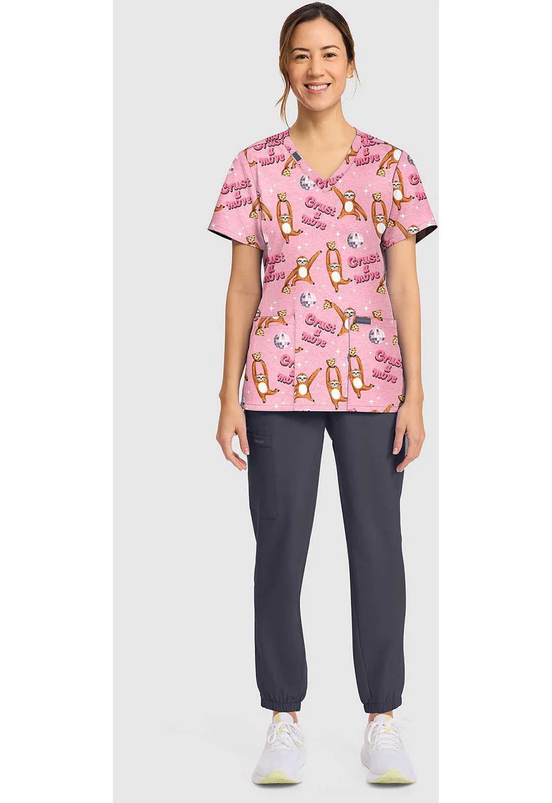 Print V-Neck Top Crust a Move