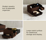 Caja de mini almacenaje Stowit negra / nogal