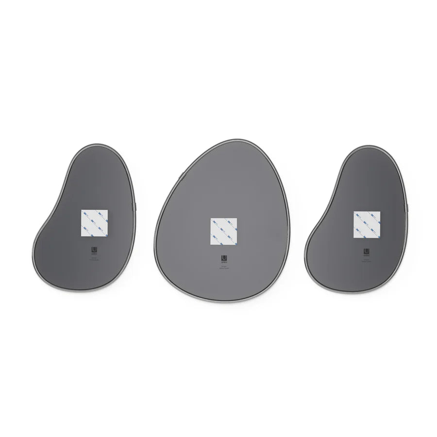 Hubba Pebble Juego de 3 Metálico-Titanio