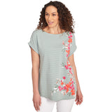 Camiseta de punto a rayas florales color laurel multicolor - Ruby Rd