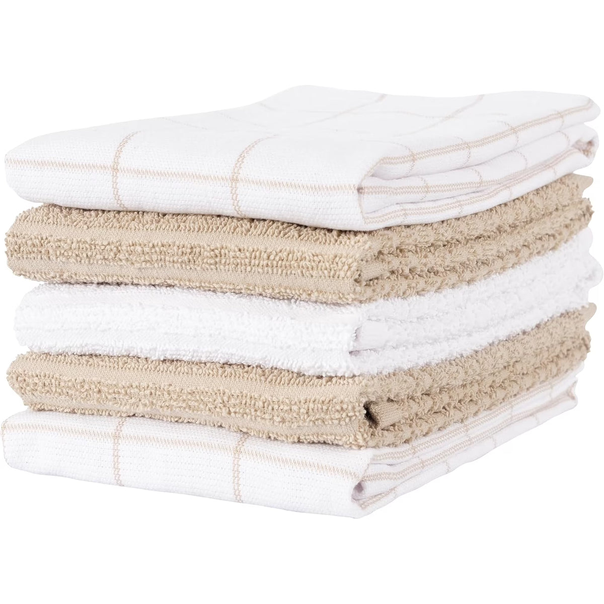 Juego de 5 toallas de rizo reversibles Beechwood - 40x71 cm - Topo