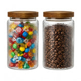 Paquete de 2 botes de vidrio con tachuelas de 33.8 oz con tapa de madera
