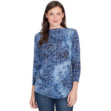 Camiseta Hatchi Floral Teñido Anudado Índigo - Ruby Rd