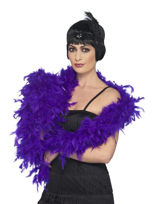 Boas de plumas de lujo, morado