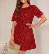 Vestido de lentejuelas color vino - Ninety Clothing Co