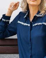 Blouse Navy Blazer  - Zac & Rachel