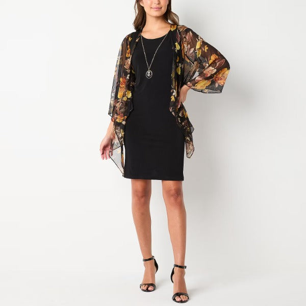 Vestido con efecto dos piezas y collar extraíble