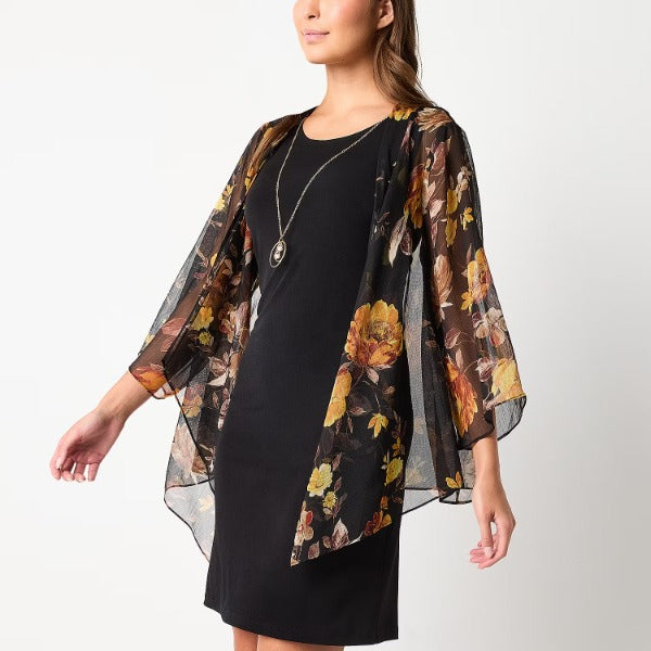 Vestido con efecto dos piezas y collar extraíble