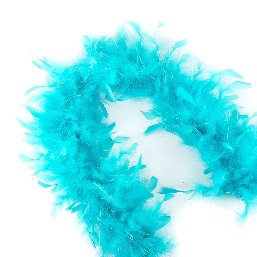 Boa de Plumas de Disfraz para Niñas Pequeñas - Turquesa Hielo/Lurex Ópalo