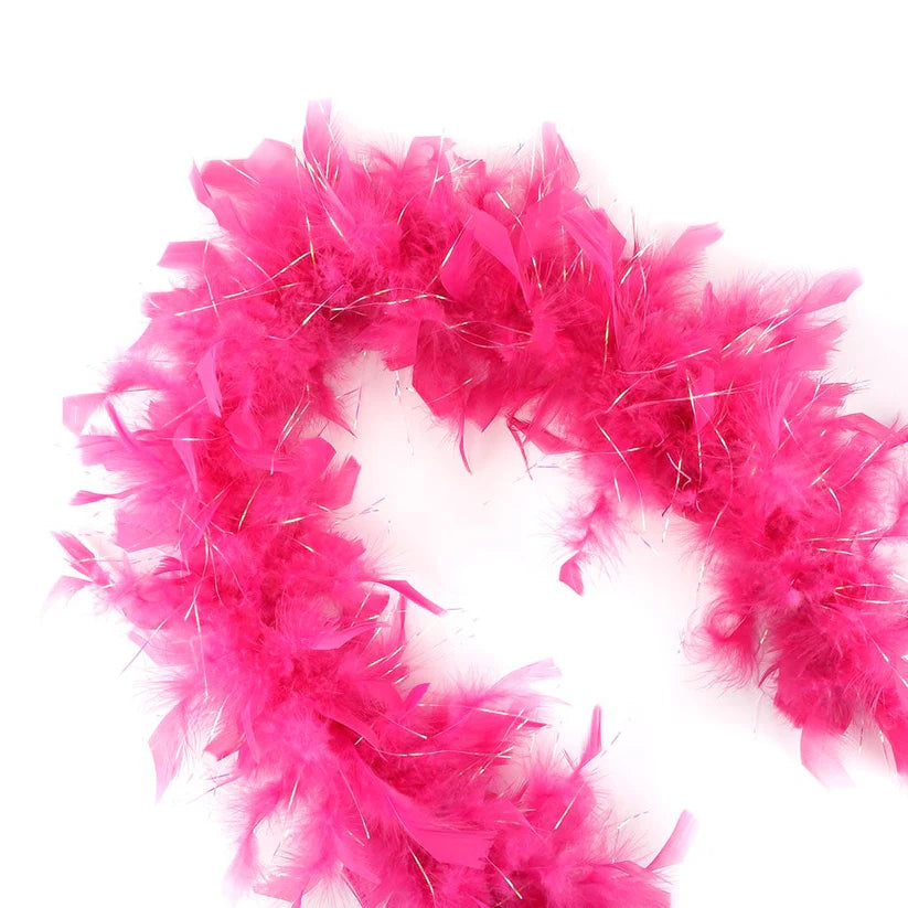 Boa de Plumas para Disfraz de Niñas - Sorbete de Frambuesa/Lúrex Ópalo