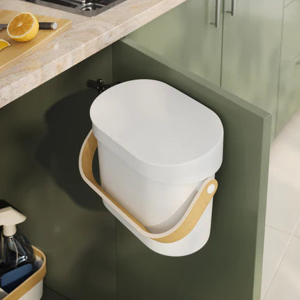 Bellwood Compost Bin White  /Natural