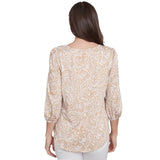 Top estampado con puff de patrón mixto Bambú Multi - Ruby Rd