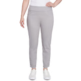 Pull-On Extra Stretch Embroidered Hem Jeans Grey - Ruby Rd