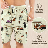 Pantalones Cortos de Pijama de Hombre Golf Cream