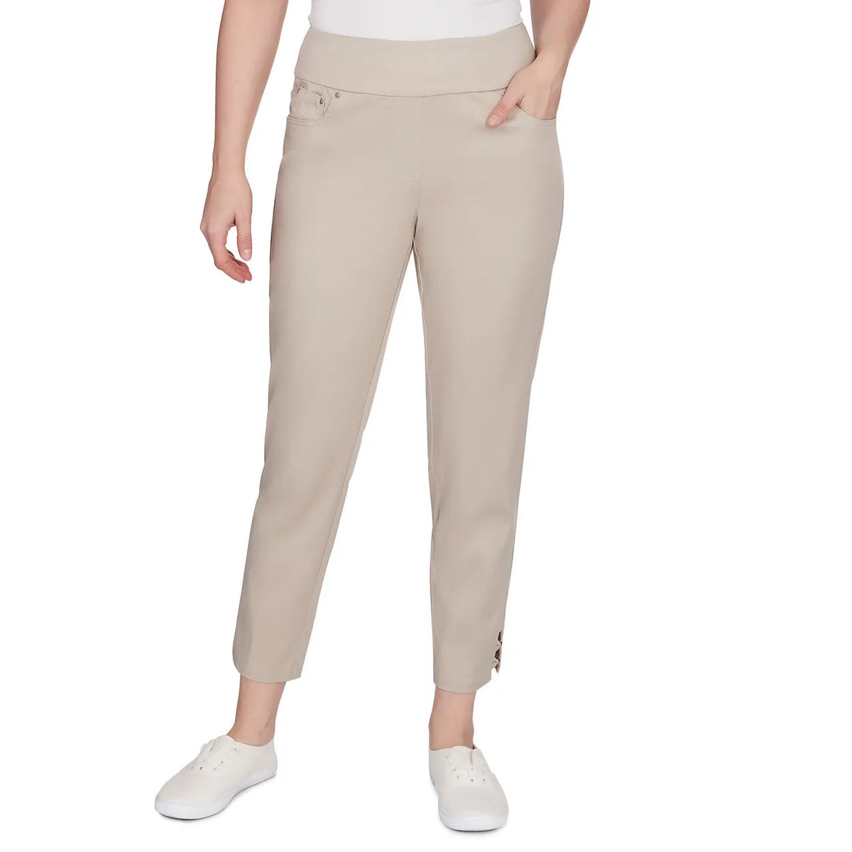 Pantalón Chino hasta el Tobillo de Satén Elástico - Ruby Rd