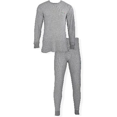 Men Waffle Thermal Set Gray