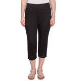Lotus Lace Soft Denim Capri Negro - Ruby Rd