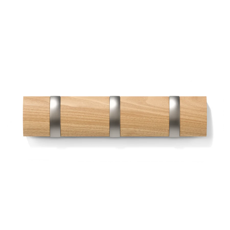 Flip 3 Wall Hook Natural / Nickel