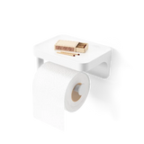 Soporte de papel higiénico adhesivo Flex, blanco
