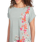 Camiseta de punto a rayas florales color laurel multicolor - Ruby Rd