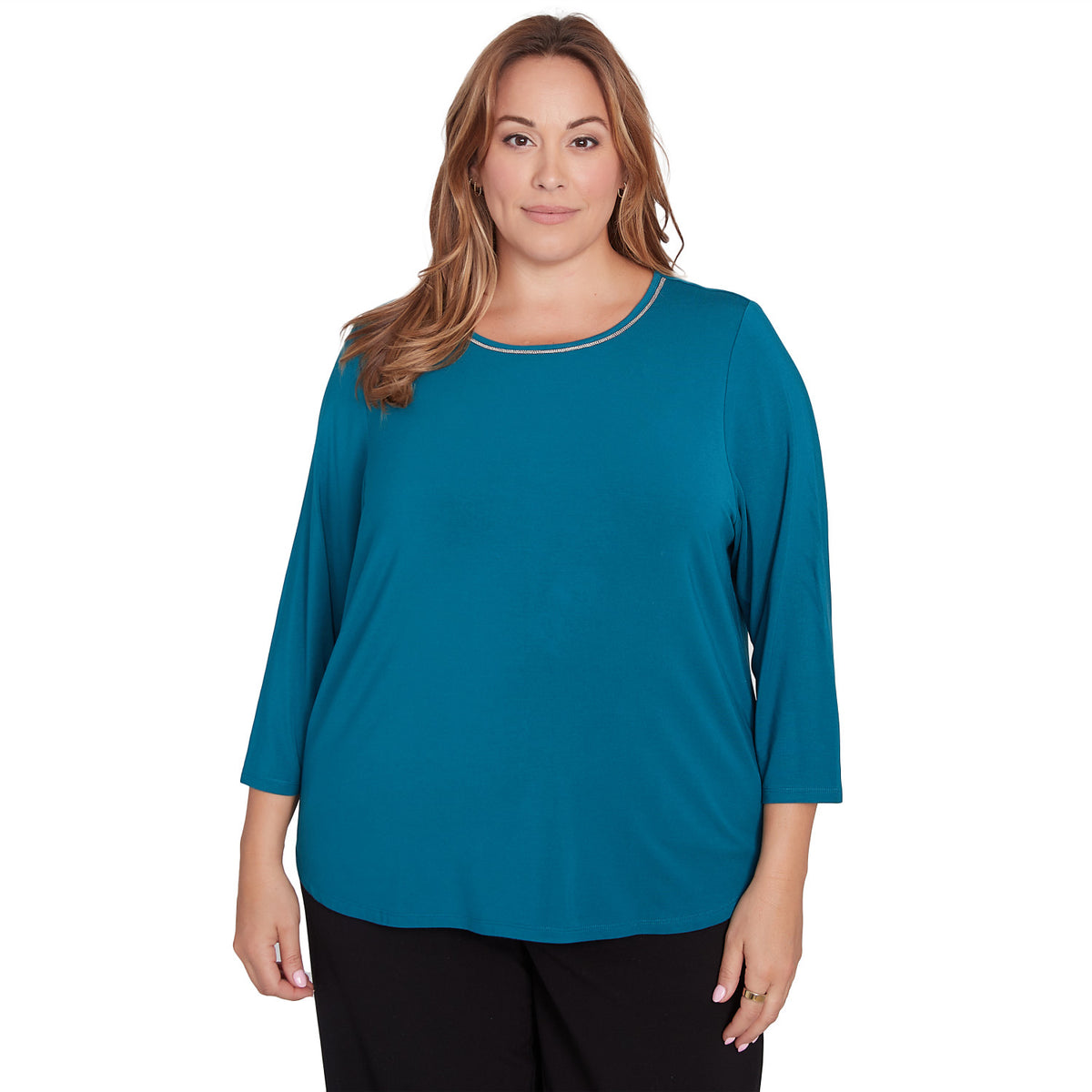 Talla grande Micro Bead Chain Stretch Solid Top Adriate - Ruby Rd