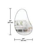 Espejo de pared Hubba Pebble 24 x 36 Metálico-Titanio