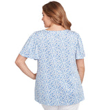 Playera Estampada Puff de Macramé con Cuentas Talla Grande    - Ruby Rd