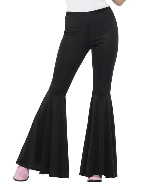 Pantalones acampanados, de mujer, negros