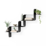 Montage Metal Wall Shelves, Set of 2 Black