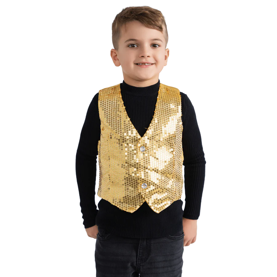 Chaleco de lentejuelas doradas - Niños