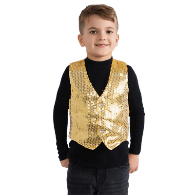 Chaleco de lentejuelas doradas - Niños