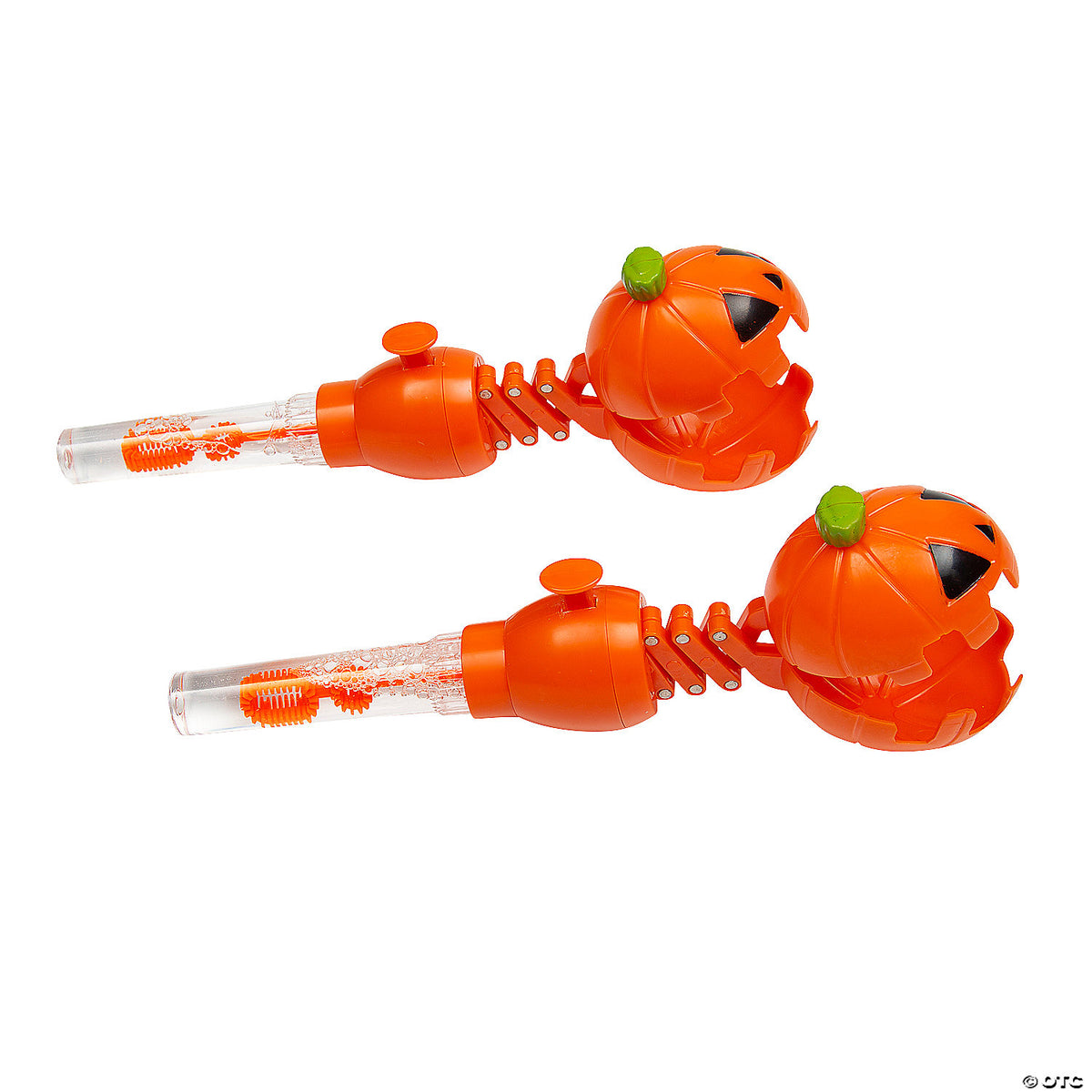 Calabazas de Halloween que mascan burbujas
