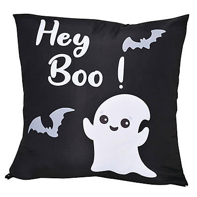 18" X 18" Halloween Home Pillow Cover Hey Boo