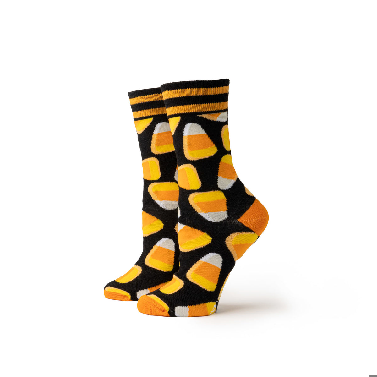 Two Left Feet Halloween Socks - Orange Triangle