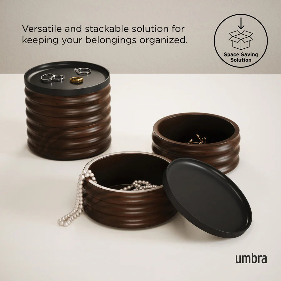 Caja de almacenamiento de madera Tesora Negra - Nogal