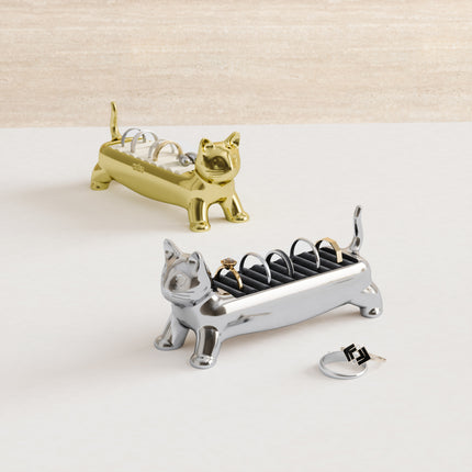 Ali Cat Ring Holder Brass