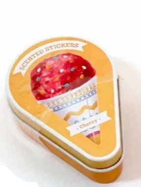 Lata de pegatinas con aroma a helado - Cereza